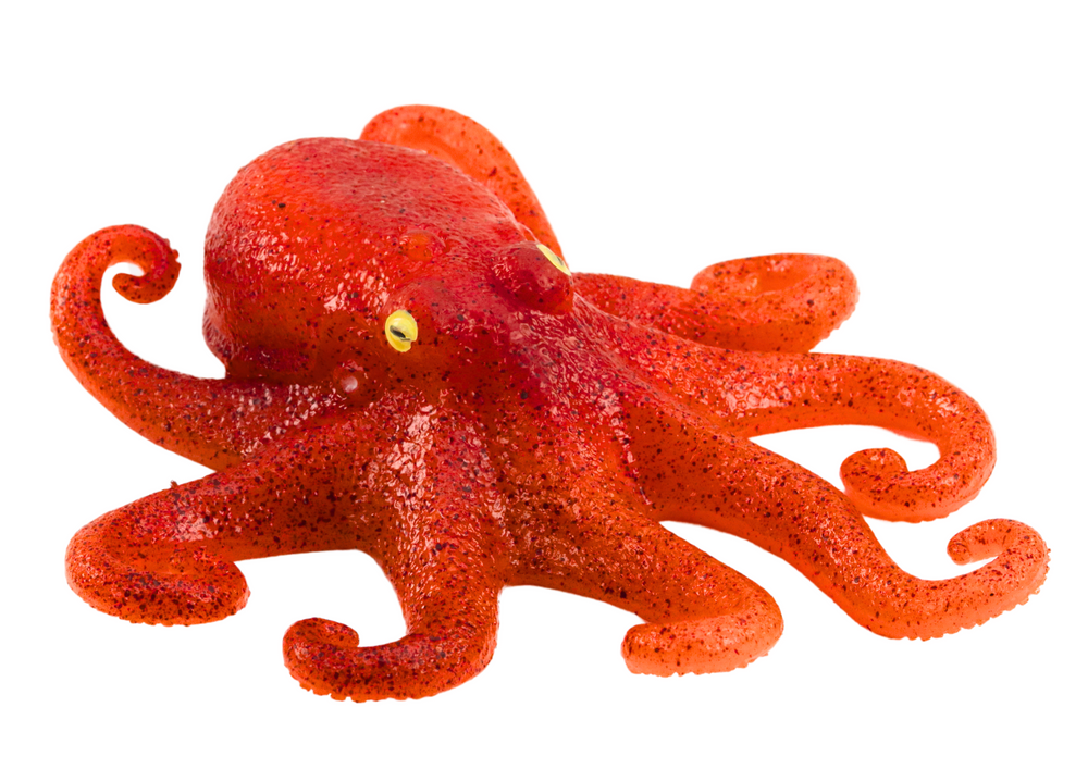 Orange Sea World Rubber Octopus Figurine