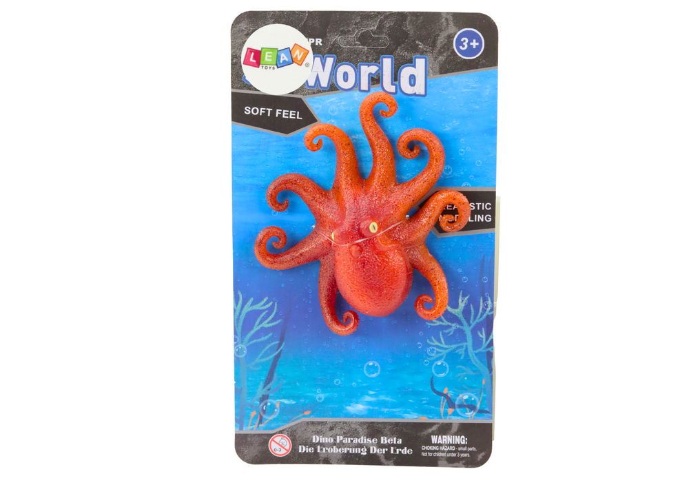 Orange Sea World Rubber Octopus Figurine