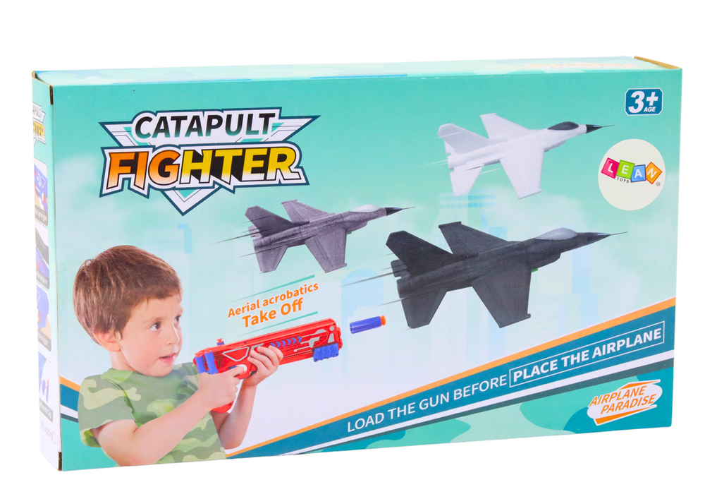 2in1 Dart Gun Airplane Launcher Blue