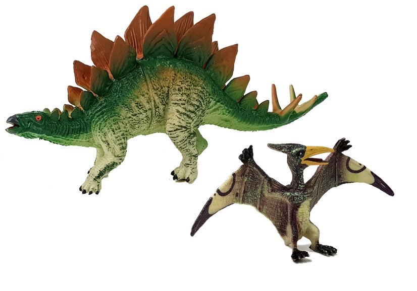 Set of Stegosaurus, Pteranodon Dinosaur Figurines