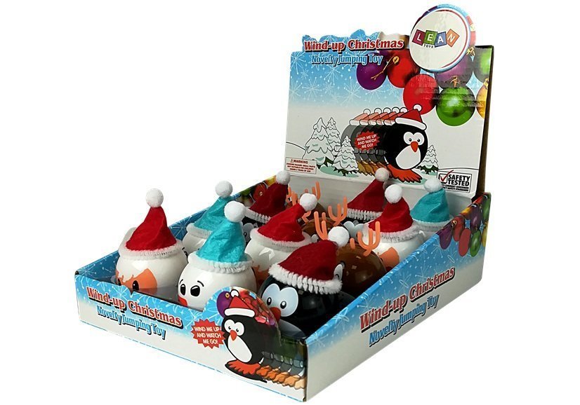 Set of wind up Christmas toys Penguin  12 pieces reindeer Snowman Santa Claus