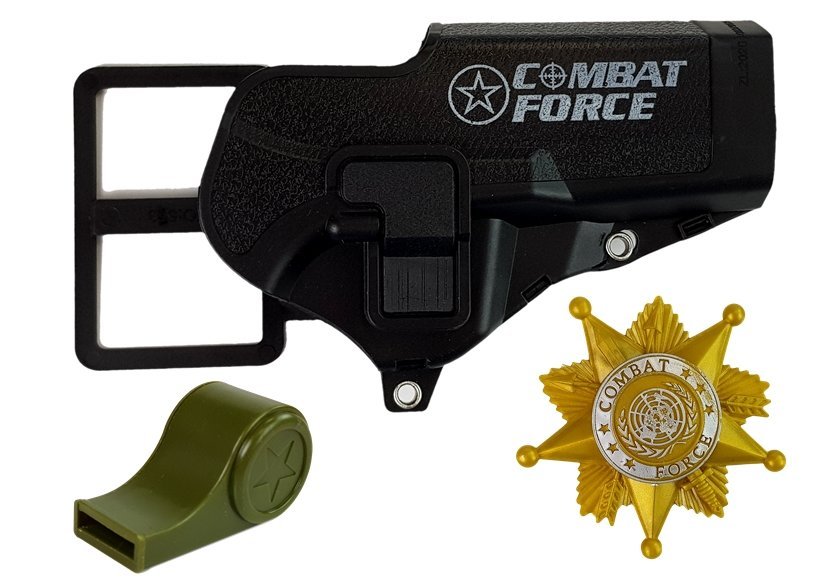 Police Set Pistol 20cm Badge Whistle Holster Light Effects Sound