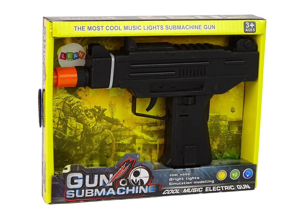 Gun Black For Kids Vibrations Sound