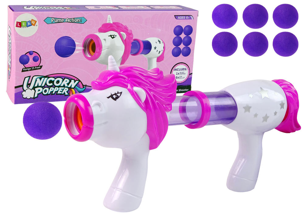 Soft Ball Launcher Gun Unicorn Blue