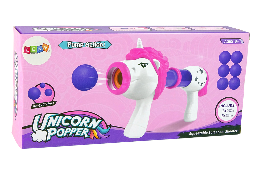 Soft Ball Launcher Gun Unicorn Blue