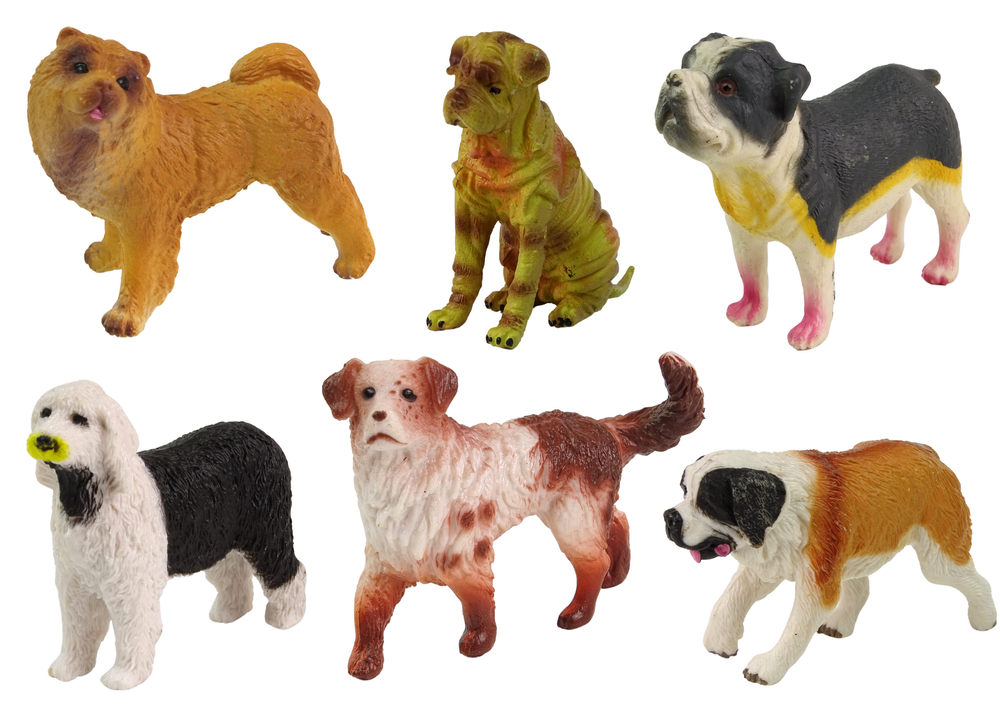 Set of Dog Figurines Dogs of Breeds 6 elements