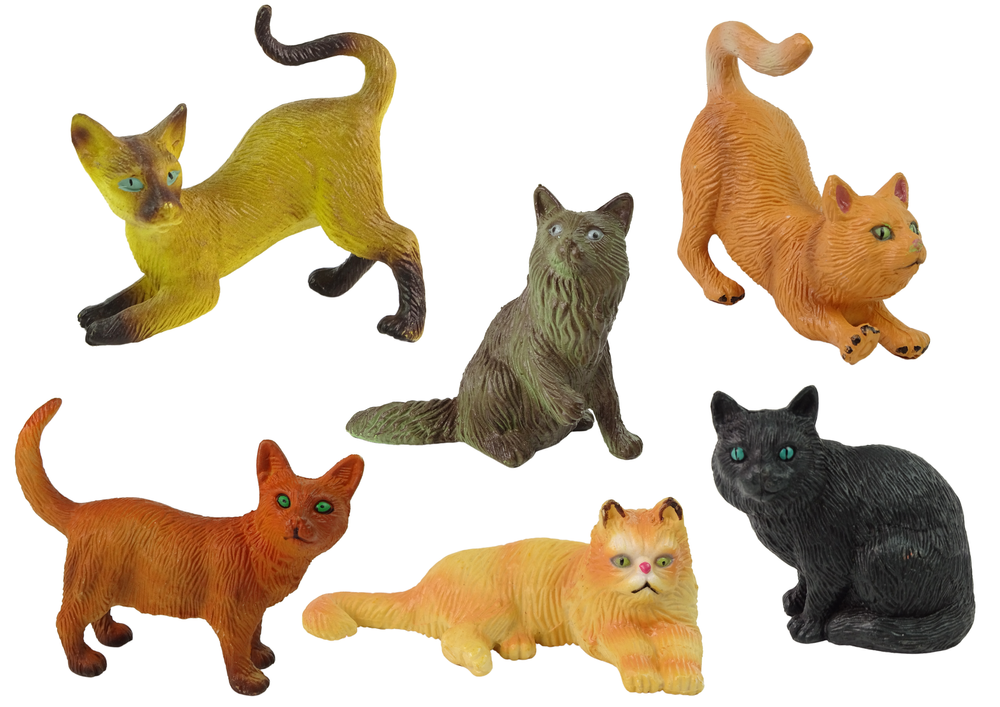 Set of 6 Figures  Domestic cats of various breeds