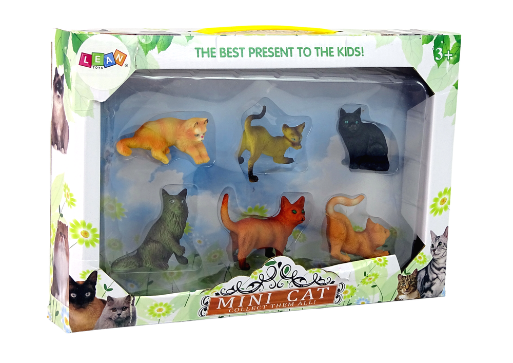 Set of 6 Figures  Domestic cats of various breeds