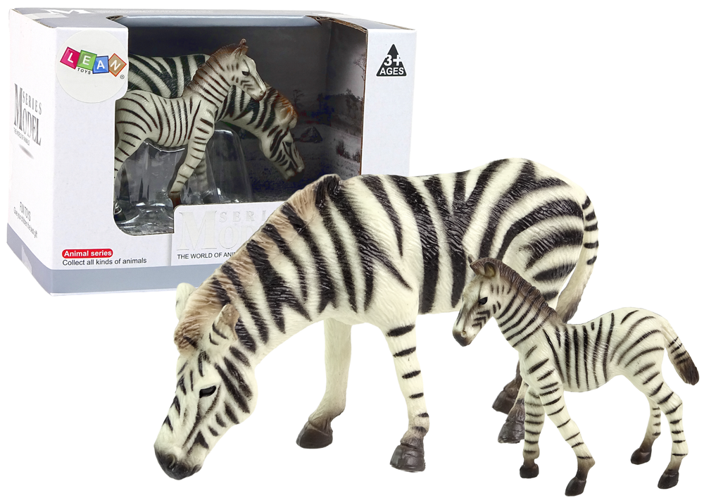 Set of 2 Figures Zebra with young Animals of the World