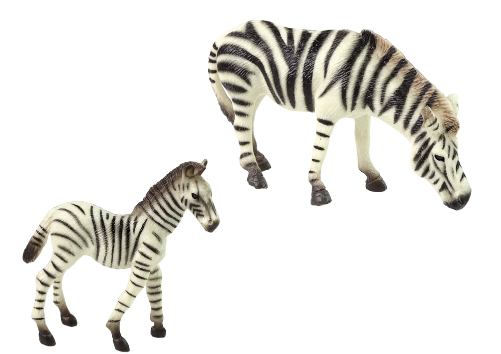 Set of 2 Figures Zebra with young Animals of the World