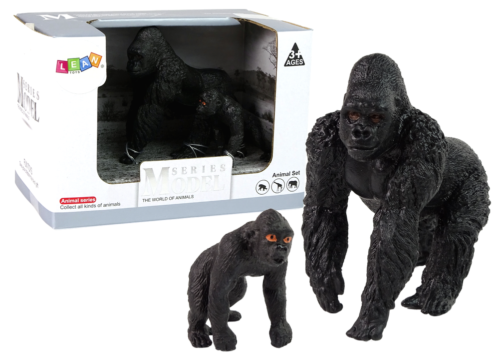 Set of 2 Gorillas figurines  Animals of the World series