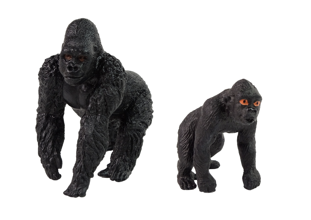 Set of 2 Gorillas figurines  Animals of the World series