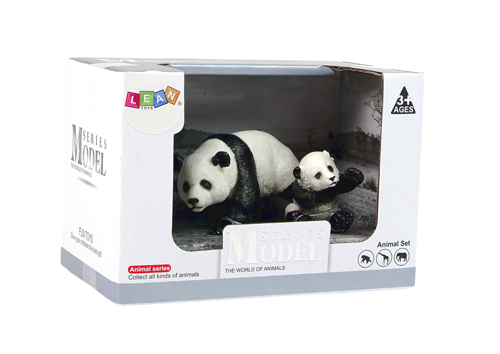 Set of 2 Panda Figures with a Young Panda  Animals of the World Series