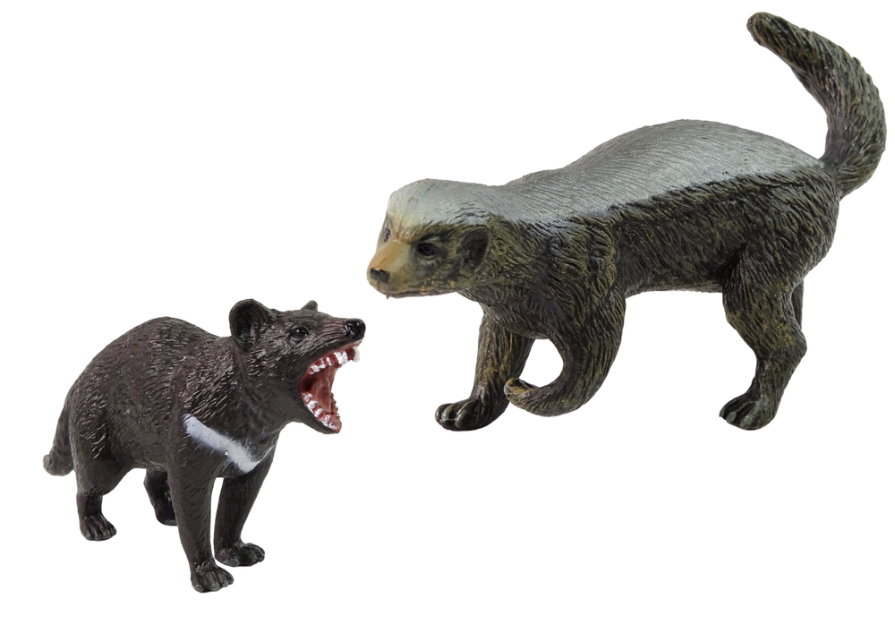 Set of 2 Figures Honey-eating Ratel and Tasmanian Devil