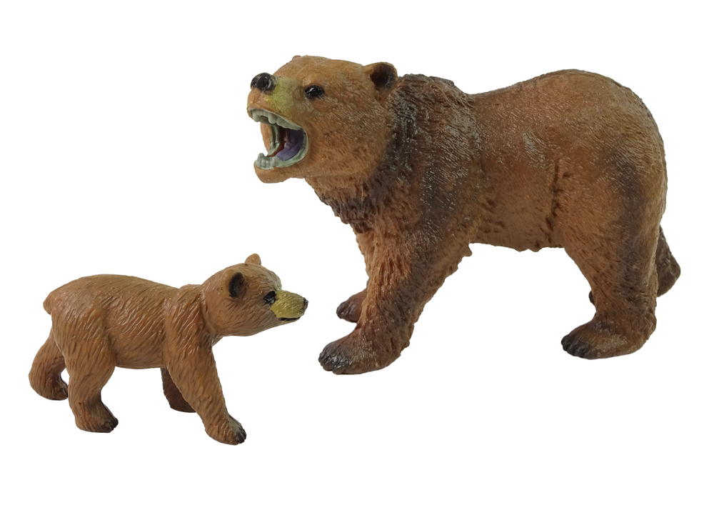 Set of 2 Figures Grizzly bear with cub