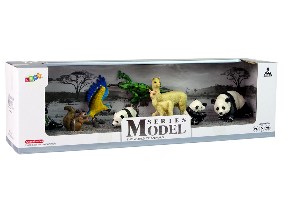 Figurine Animals Set Parrot Panda