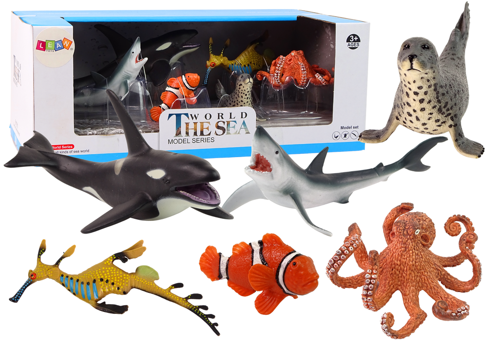 Sea Animals Figure Set Orca Octopus