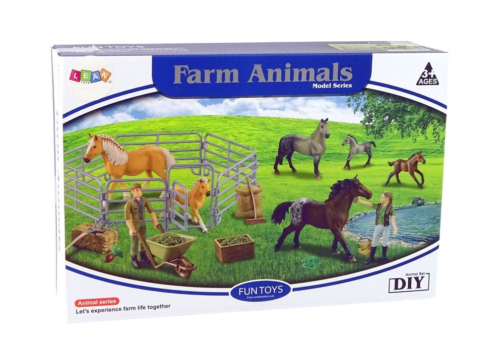 Assembleable Farm Figure Set Homestead Brown Horses