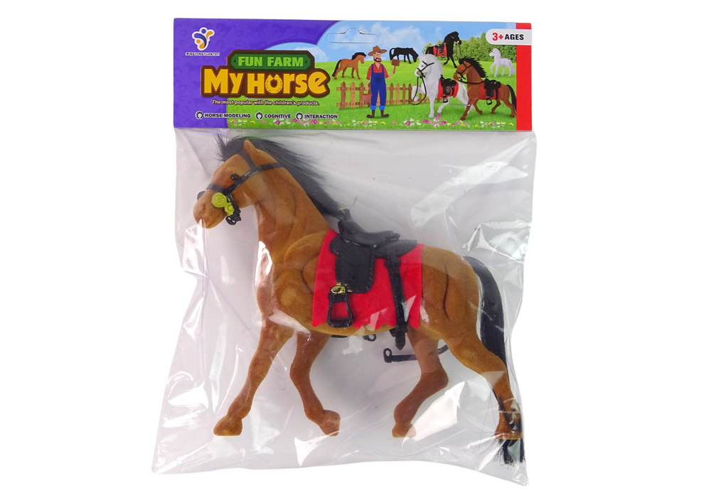 Brown Velvet Horse Red Saddle figurine