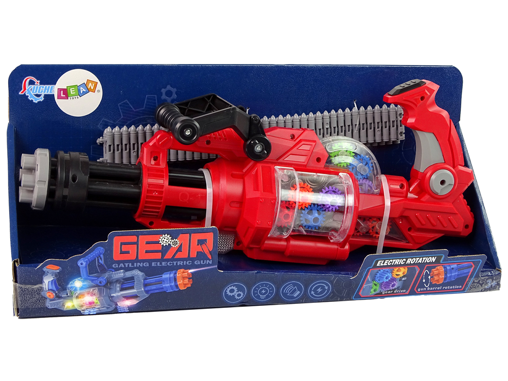 Electric Gun Rotating Cannon Light Sound Red