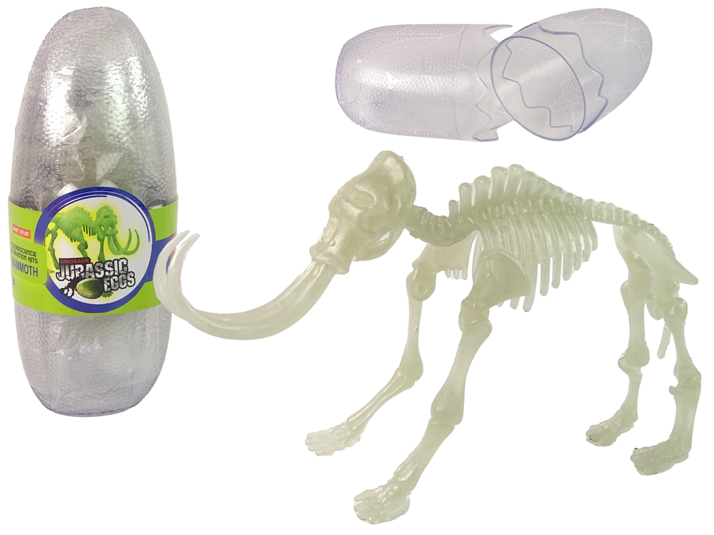 Glow-in-the-Dark 3D Skeleton Mammoth Dinosaurs in an Egg