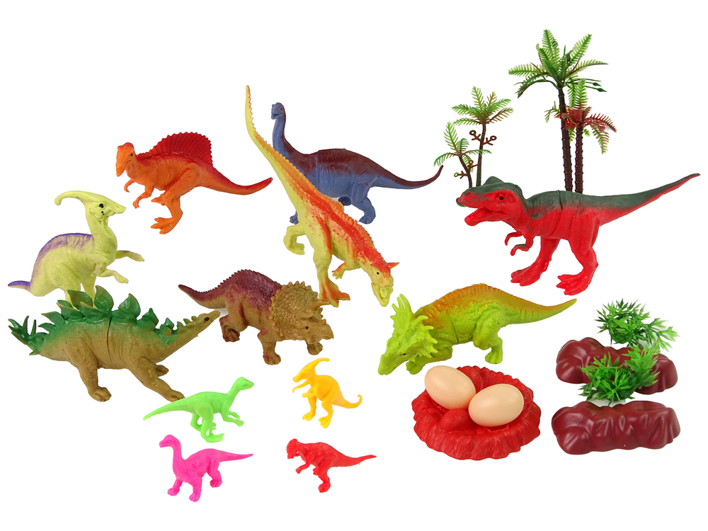 Set of Dinosaur Figures with Accessories 21 Pieces