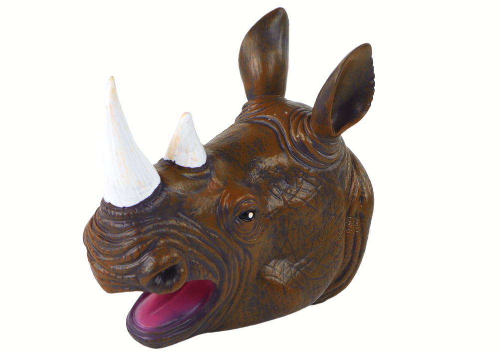 Rhinoceros Animal Hand Puppet Brown