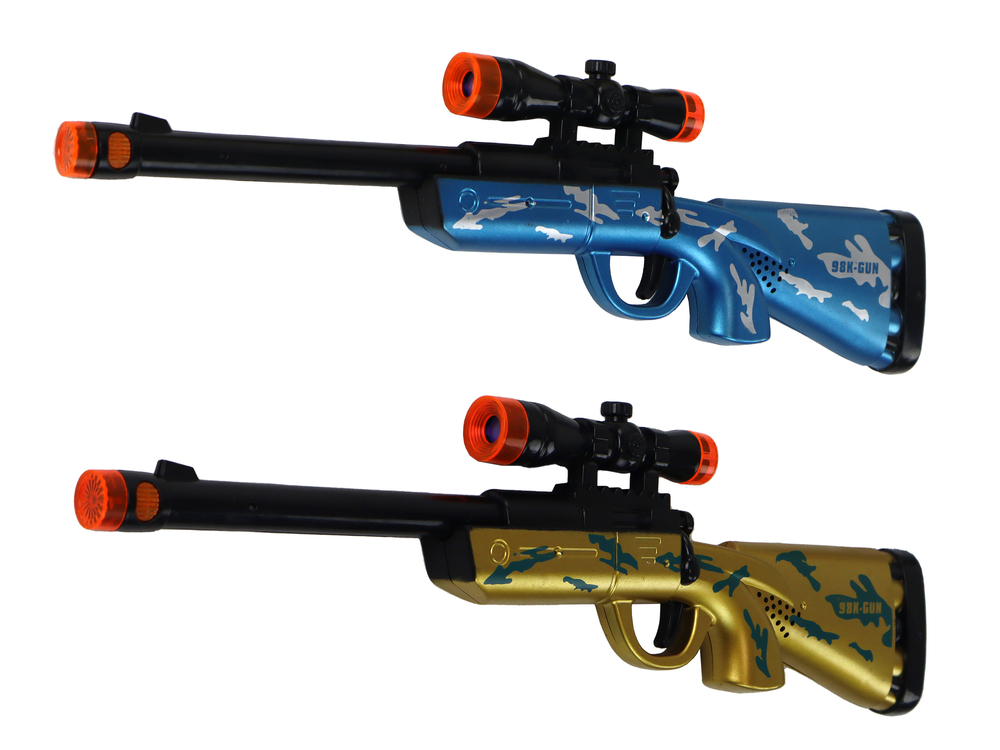 Small Rifles Pistols Sound Lights Movable Barrel Blue Gold