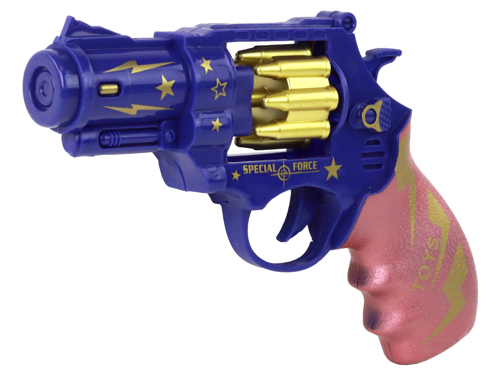 Blue and Pink Revolver Gun Weapon Sounds of Light