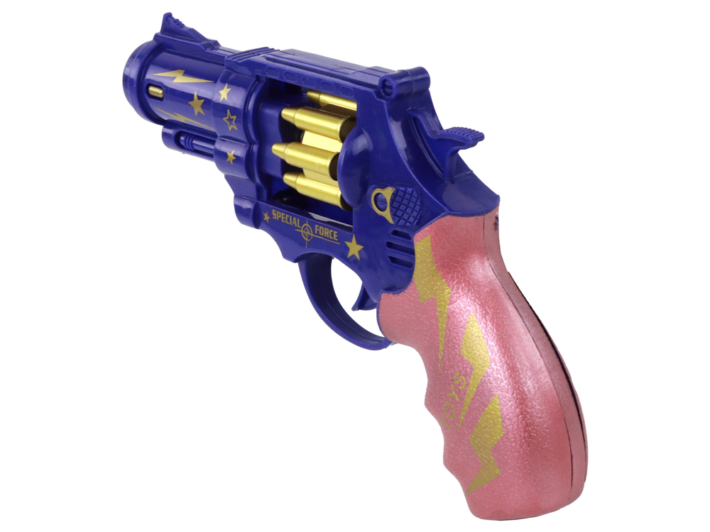 Blue and Pink Revolver Gun Weapon Sounds of Light