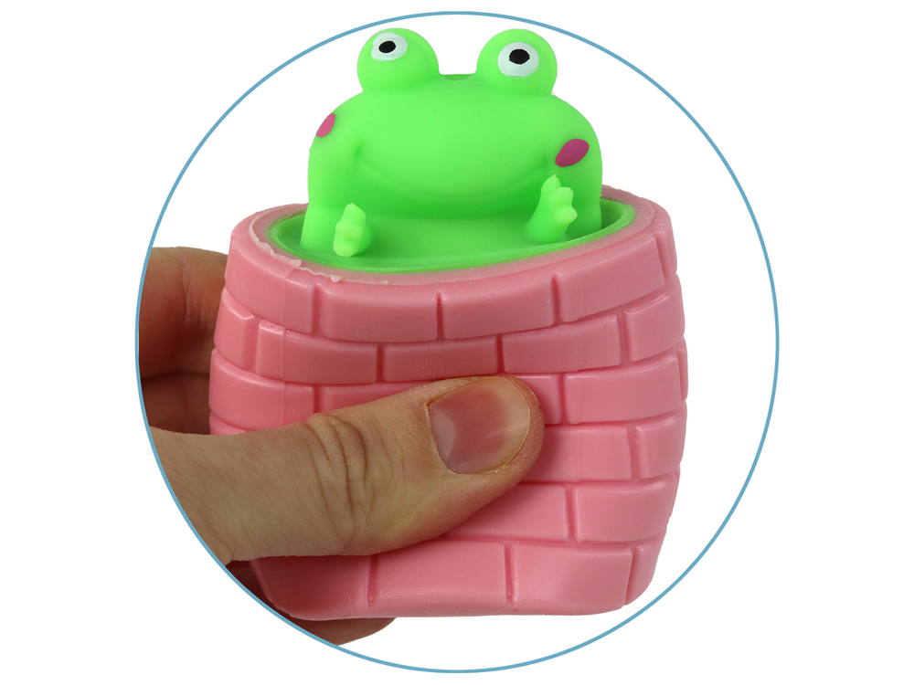 Anti-stress Toy Green Frog Jumping out of the Barrel