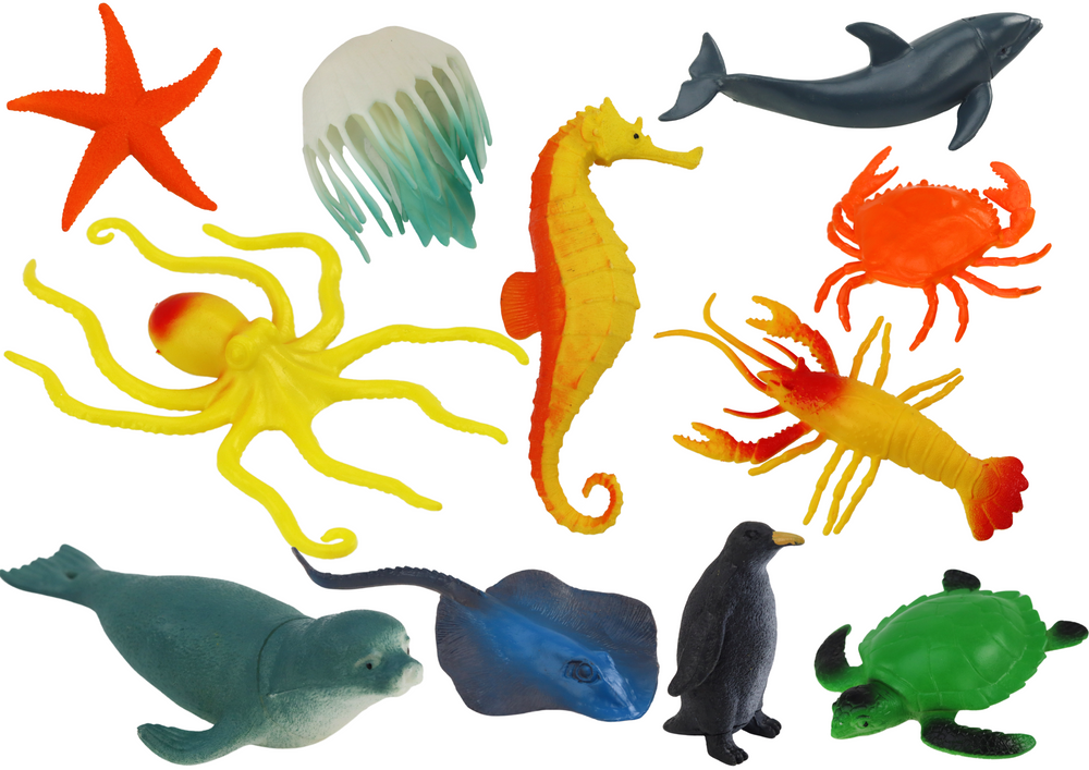 Set of Underwater Sea Animals Figures 12 Pieces