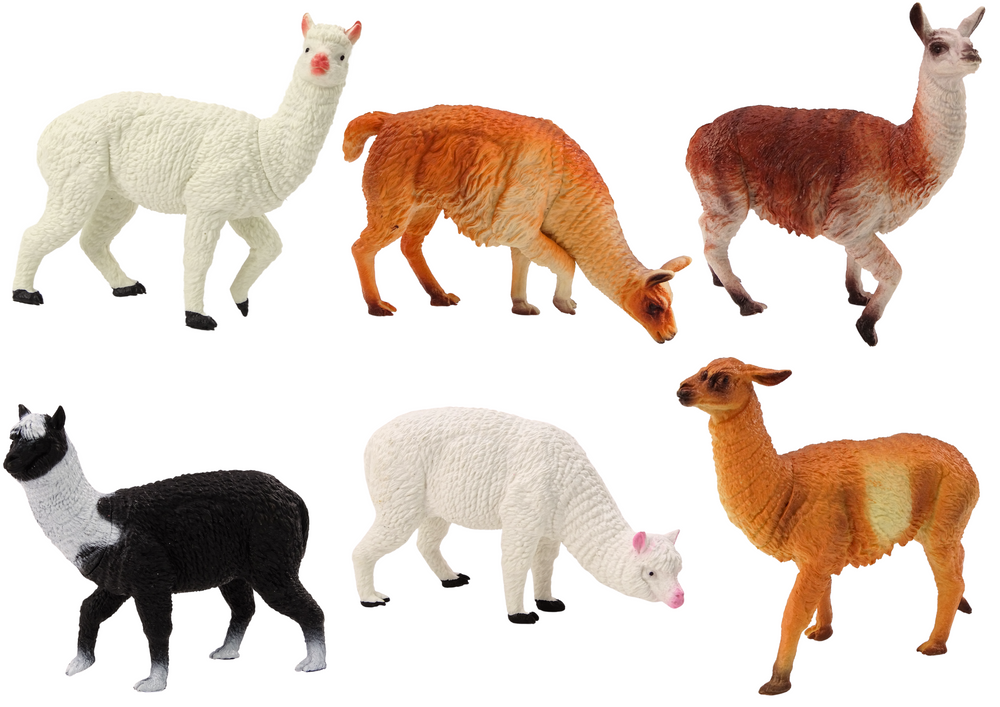 Set of Alpaca Llama Farm Set Figures 6 pcs. Mix