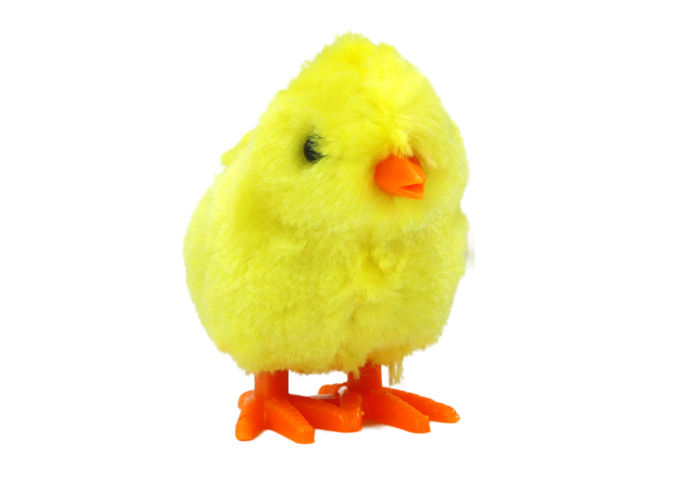 Jumping Wind-Up Chicken Plush Yellow