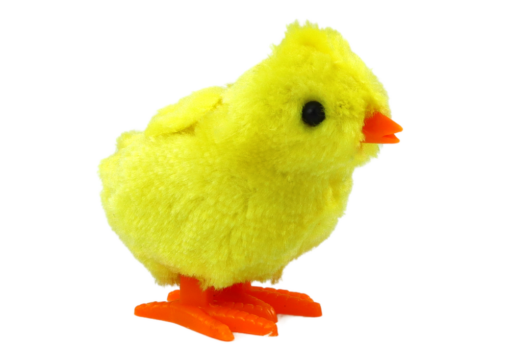 Jumping Wind-Up Chicken Plush Yellow