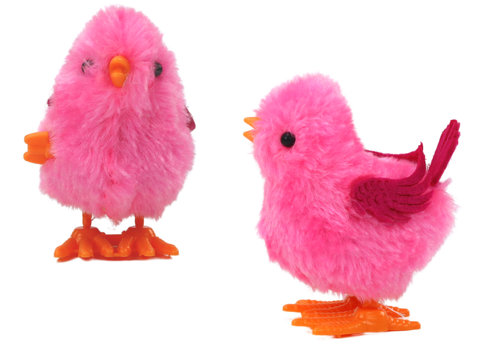 Jumping Chicken Toy Wind-Up Figurine Pink