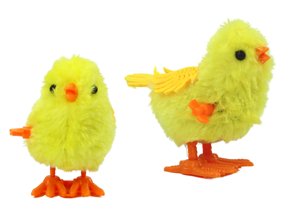 Jumping Chicken Wind Up Toy Figurine Yellow