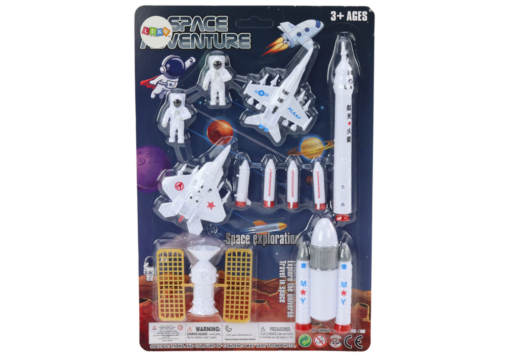 Set of Space Figures Astronauts Rockets 11 Pieces