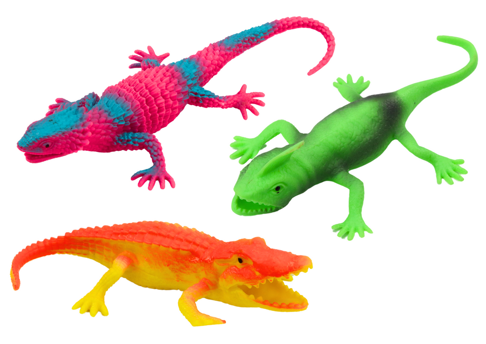 Set of Colorful Lizards Reptiles Figurines 8 Pieces