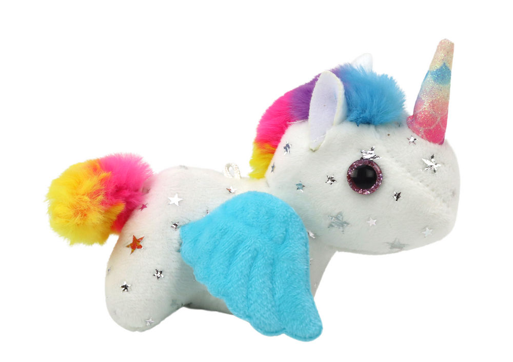 Unicorn Plush Pull-On Jumping Horse, White