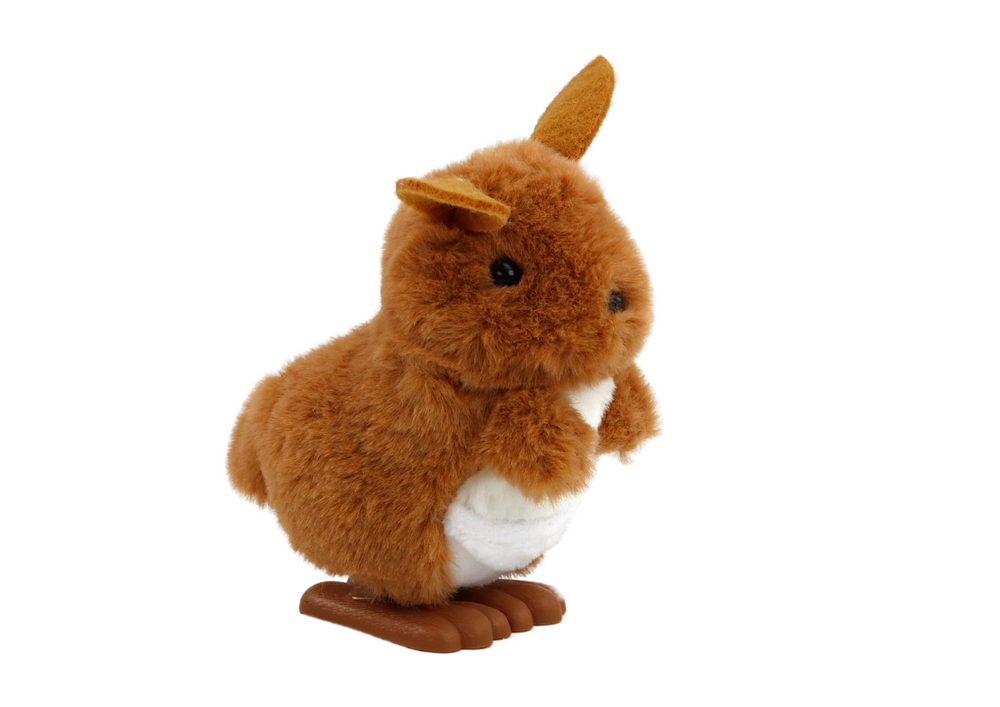 Jumping Kangaroo Wind-Up Plush Toy Decoration Brown