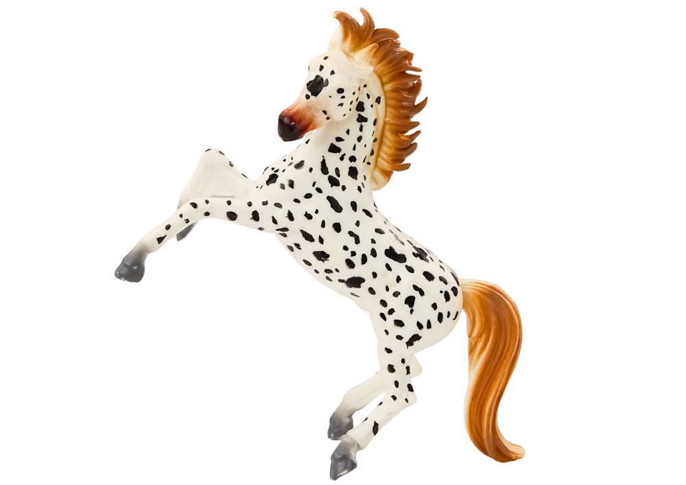 Horse Figurine White Horse with Polka Dots Standing Stable Farm Cute Horse