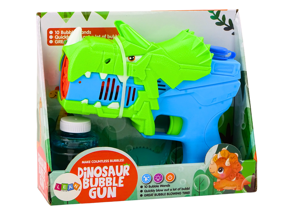 Blue and Green Dinosaur Bubble Gun