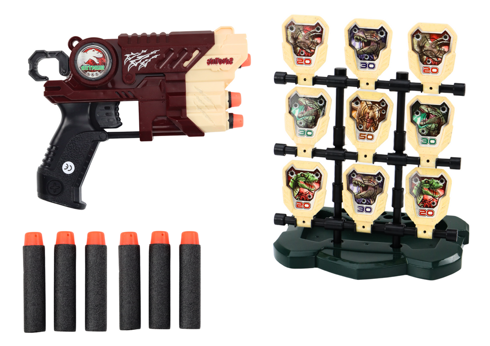 Foam Dinosaurs Brown Dinosaurs Gun With Darts Set