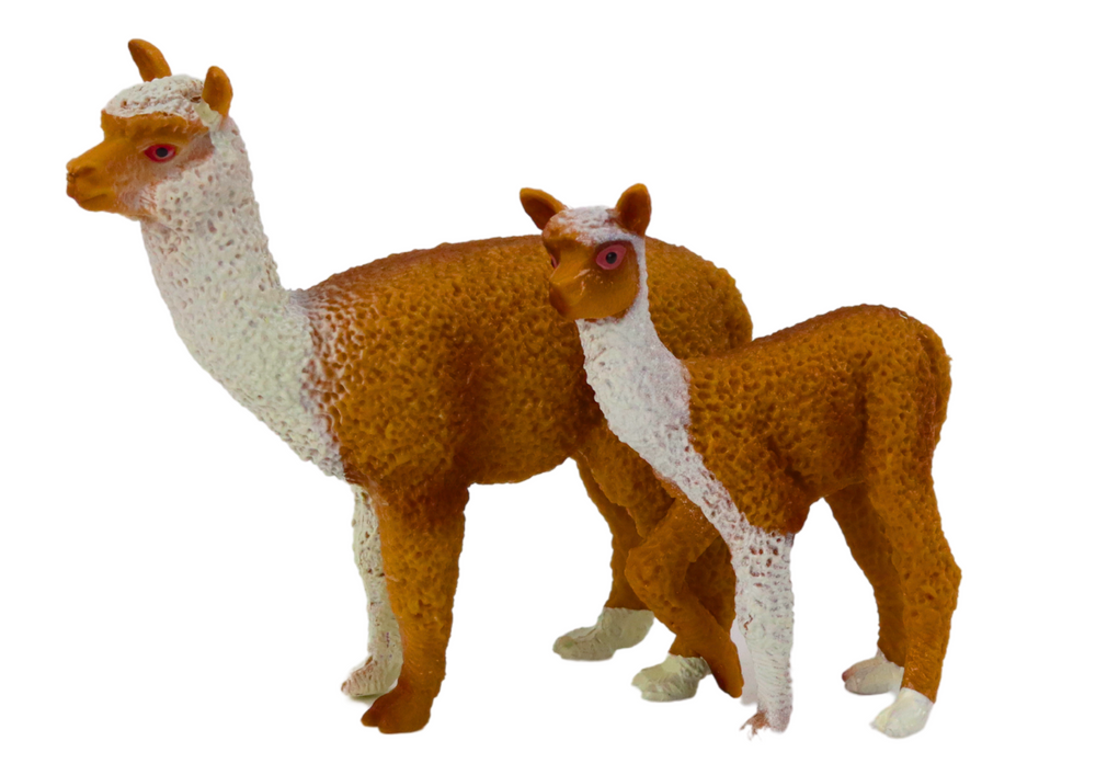 Figurine Adult Llama 8 cm with a young Llama 6 cm Animals of the World