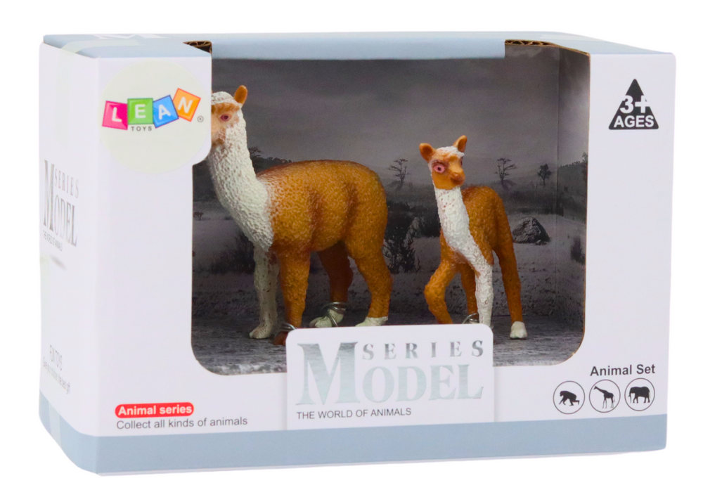 Figurine Adult Llama 8 cm with a young Llama 6 cm Animals of the World