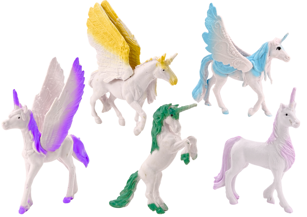 Set of Unicorn Pegasus Figures White Magic 6 pcs.