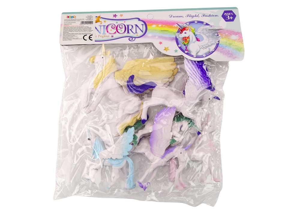 Set of Unicorn Pegasus Figures White Magic 6 pcs.