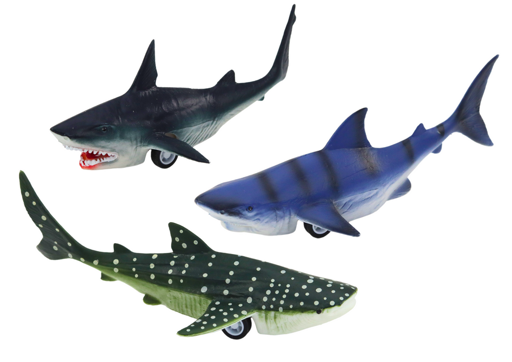 Figurines Vehicles Sea Animals Friction Drive Shark Killer Whale 6 pcs