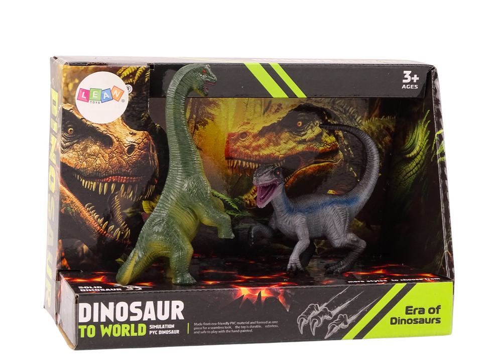 Set of Dinosaur Figures Brachinosaurus Velociraptor 2l